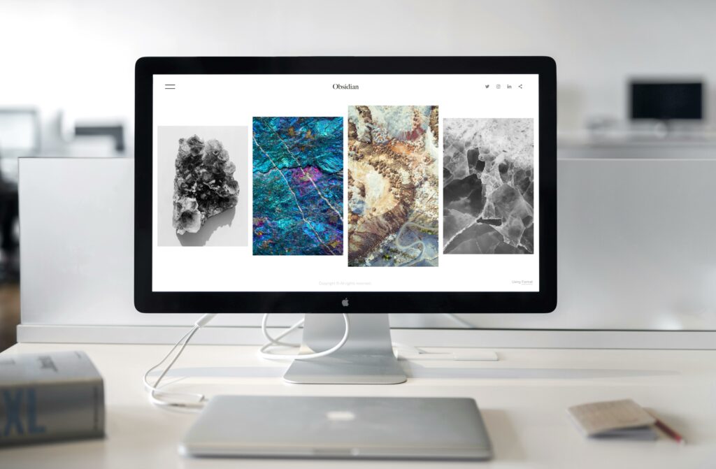 A sleek, modern website showcasing a brand's visual elements.