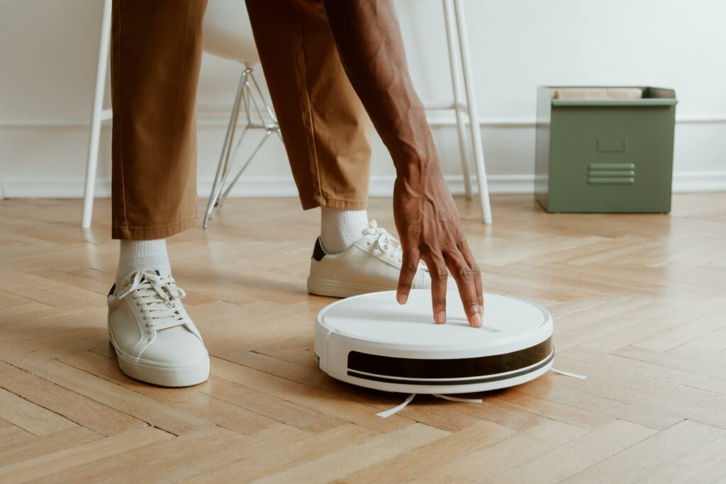 Robot vacuum is a smart home technology that is a great closing gift for real estate buyer clients