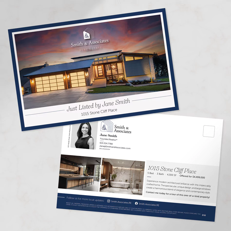 Sample mail marketing for realtor lists with custom design by 23 Window Media